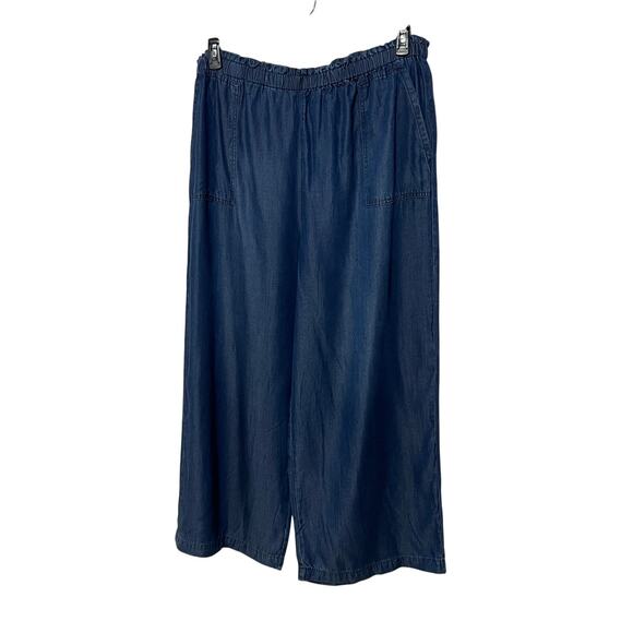 New York & Co Soho Womens Plus Sz 20 High-Waisted Wide Leg Flowy Blue Jeans - Picture 1 of 12